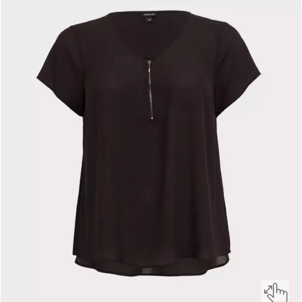 Torrid Black Zippered Blouse